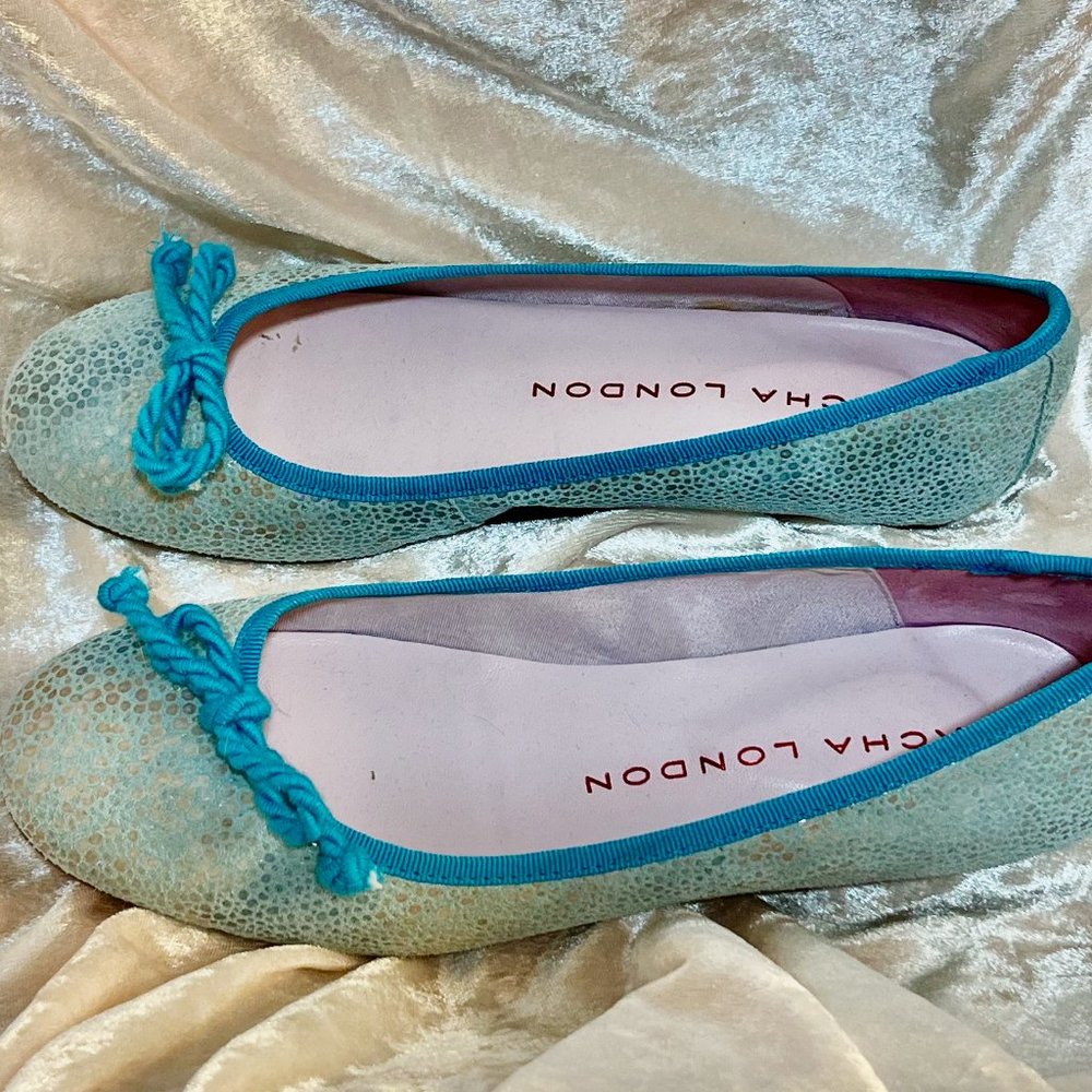 Sacha London "Torpedine C2405 Turquesa" crackle ballet flats - shelf wear only! - Picture 4 of 4
